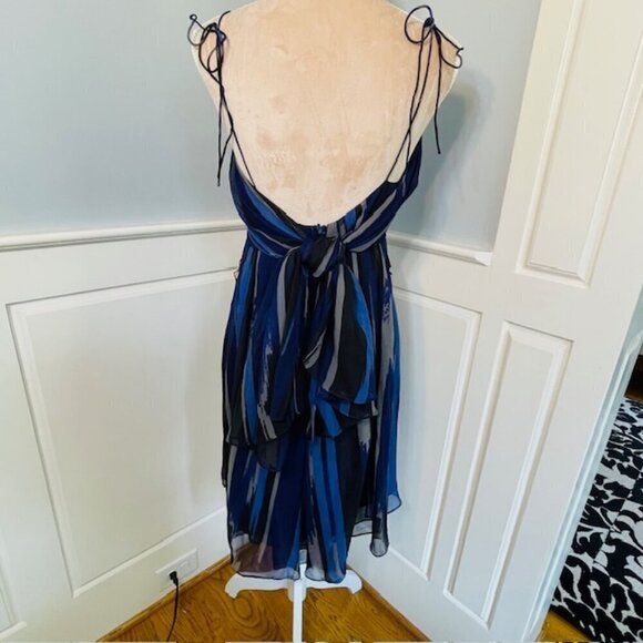 Halston Heritage Romantic Flowy Handkerchief 100% Silk Mini Dress Large - Picture 8 of 12
